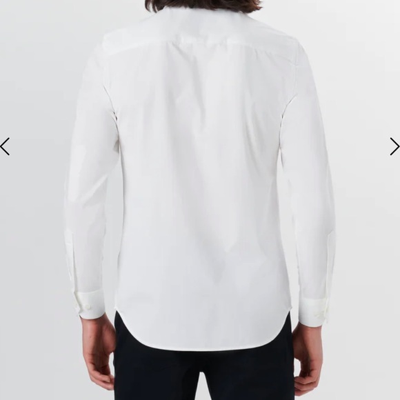 BUGATCHI WHITE PATTERN SHAPED FIT LONG SLEEVES SHIRT. - Picture 2 of 12